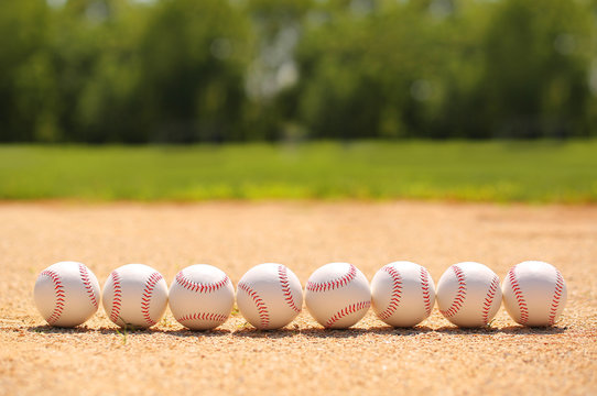 Baseball. Balls on Field