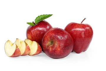 Red apple sliced