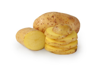 Potatoes sliced.