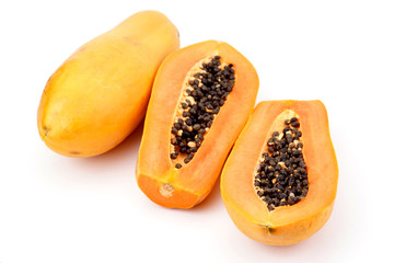 Group of Papaya isolated on White Backgrounds