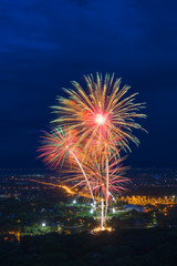 Colorful fireworks display at Chiangmai