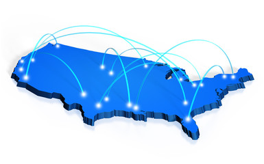 Network coverage map of United States
