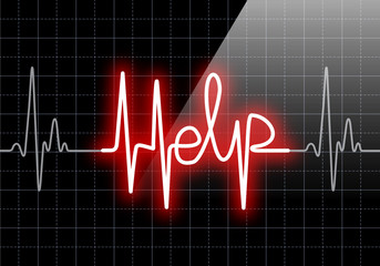 HELP written on black heart rate monitor