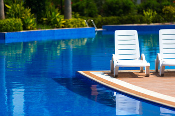 Sun chairs at the pool