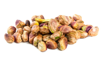 heap of pistachio isolated on white