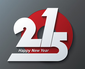 Modern creative greeting card design new year 2015