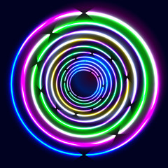 Colorful Glowing Rings - vector eps10 abstract background art