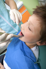 Young boy in a dental surgery