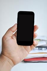 Blank Smartphone screen in hand