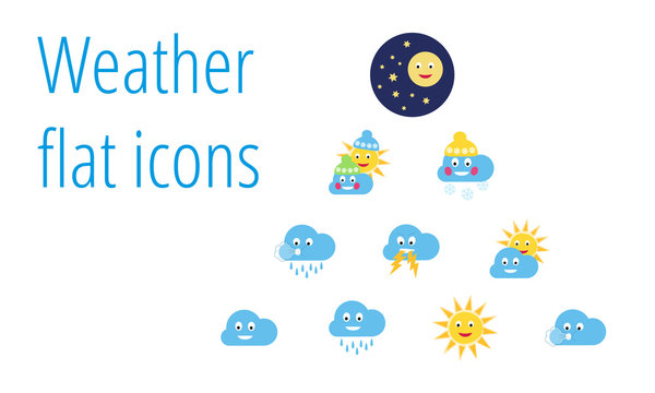 Collection of weather flat icons