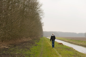 Walking the dog in nature