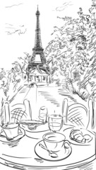 Obraz premium Street in paris - illustration