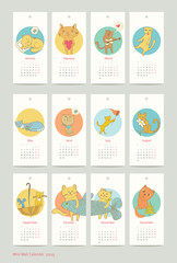 calendar design cat  2015