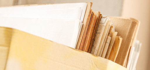 Folder with paper documents