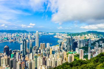 Fototapeta premium HONGKONG - 8 sierpnia: Scena Portu Wiktorii 8 sierpnia,