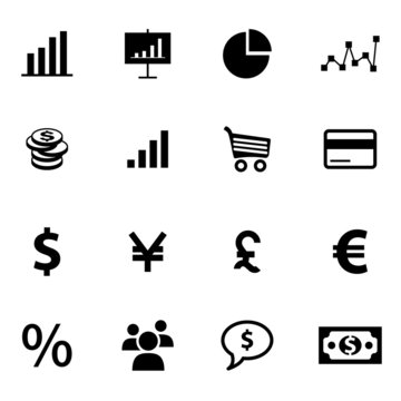 Set of economy and finance related icons