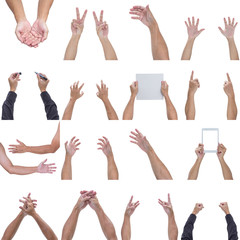 Collection of man hands