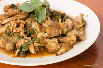 grilled pork spicy salad