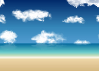 Summer view seamless sea background.