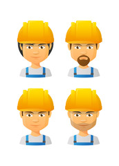 People wearing a work hat avatar set