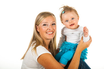 Mother with two young daughters
