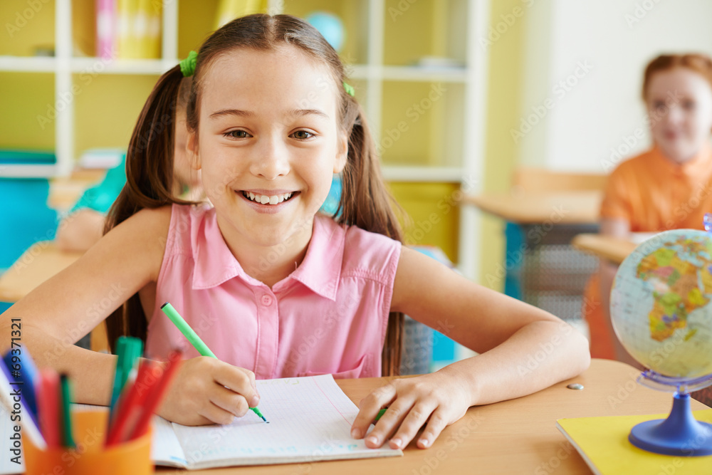 Wall mural Girl at lesson