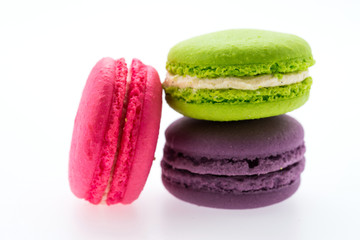 Macaroons isolated on white