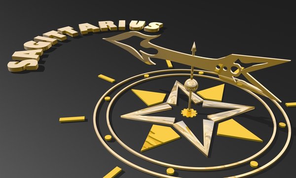 golden compass pointing zodiac sagittarius constellation name