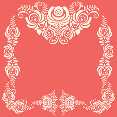 Russian ornaments art frames in gzhel style. Gzhel