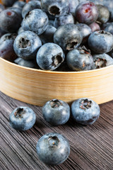 Blueberry on wooden board