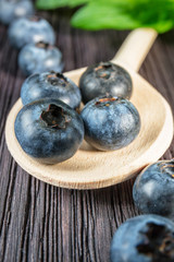 Blueberry on wooden board