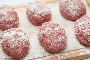 Raw pork patties