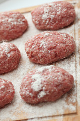 Raw pork patties