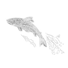 Trout salmonidae as vintage engraved black vector
