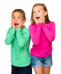 Portrait of girl and boy