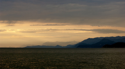 sunset over the mountains