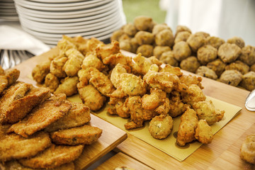 Appetizer, mixed vegetables breaded