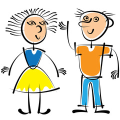 Dad and Mom isolated on white background