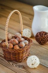 hazelnuts in the basket