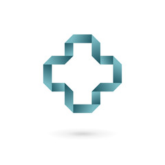 Medical logo icon design template with cross and plus