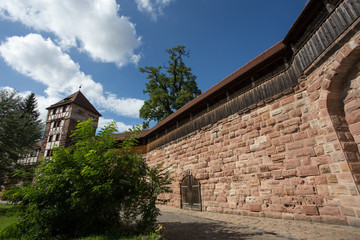 Fototapeta na wymiar nuernberg medieval city wall