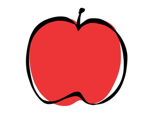 doodle red apple
