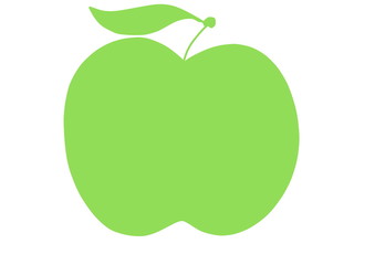 doodle green apple silhouette