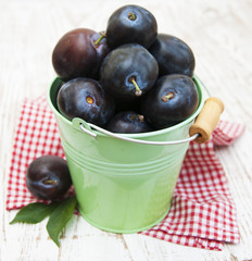 Fresh purple plums