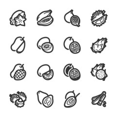 Exotic fruits icons – Bazza series