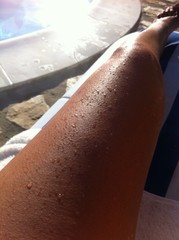Leg in the sun