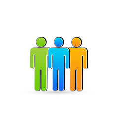 Friends in business.Teamwork symbol logo vector icon