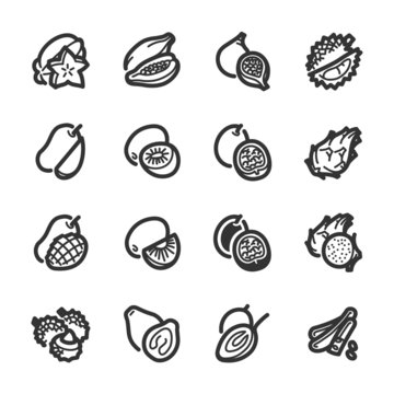 Exotic fruits icons – Bazza series