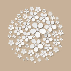 Blumen Ornaments Kugel beige