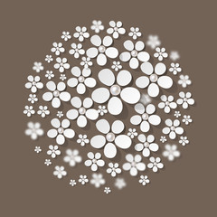 Blumen Ornaments Kugel braun